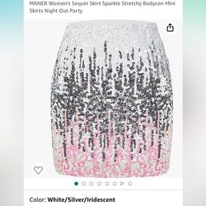 📦 MANER Women's Sequin Sparkle Stretchy Mini Skirt